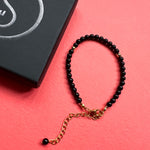 Load image into Gallery viewer, New Extra Small Lightweight Black Agate stone and gold 33 Bead Tasbih Bracelet by Safar London
