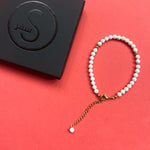 Load image into Gallery viewer, New Small Lightweight White Pine stone and gold 33 Bead Tasbih Bracelet by Safar London
