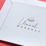 Load image into Gallery viewer, Umrah Mubarak Gold Foil Greeting Cards by Safar London
