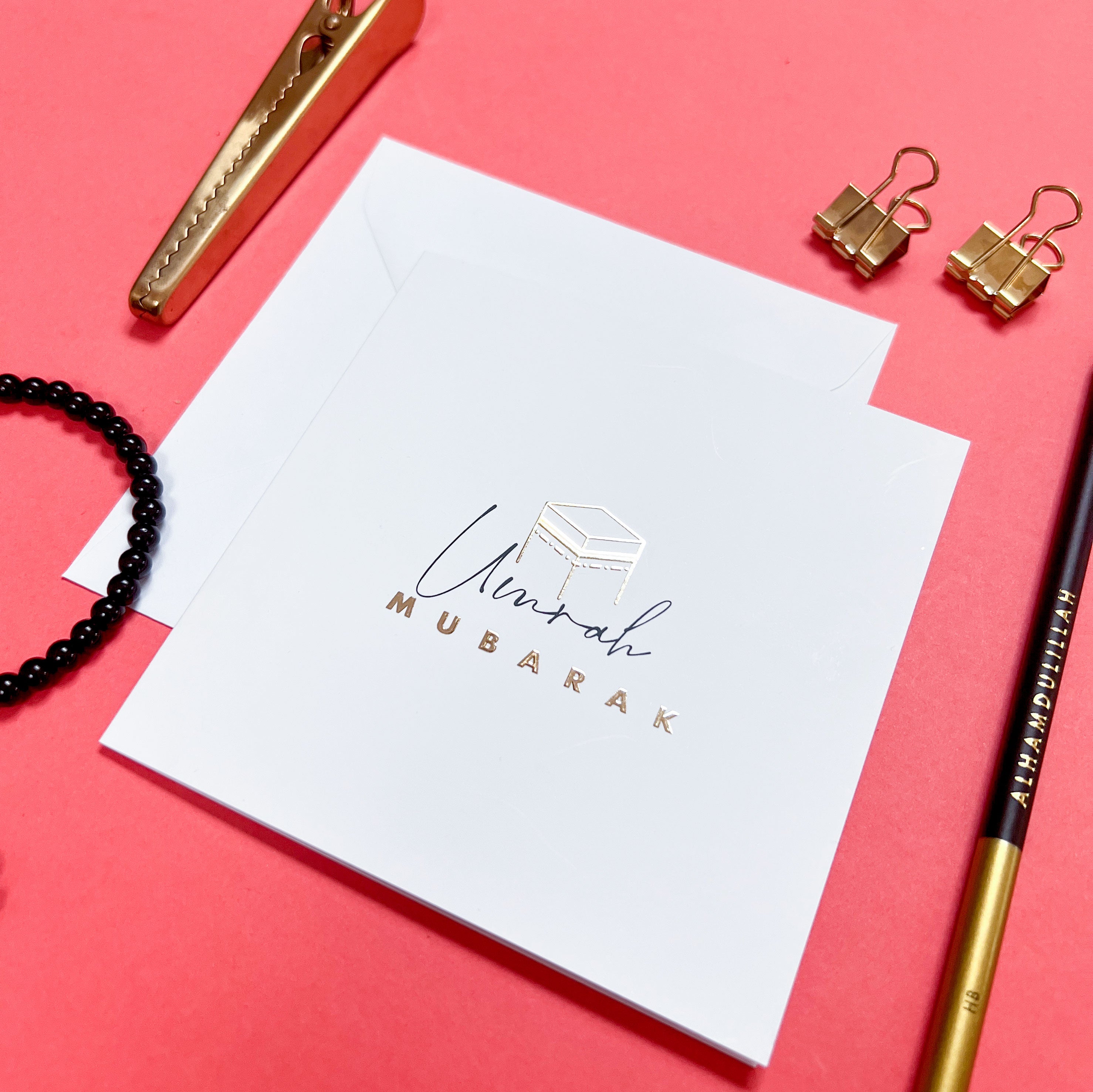 Umrah Mubarak Gold Foil Greeting Cards by Safar London