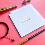 Load image into Gallery viewer, Umrah Mubarak Gold Foil Greeting Cards by Safar London
